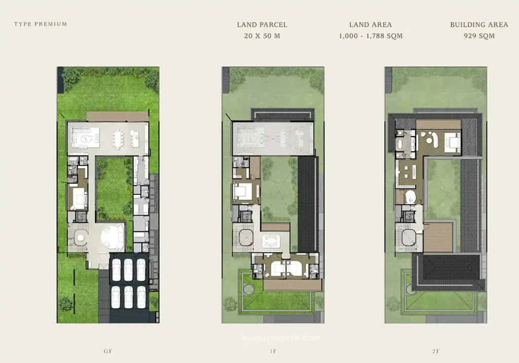 Denah Island Villa at NavaPark BSD Tipe Premium