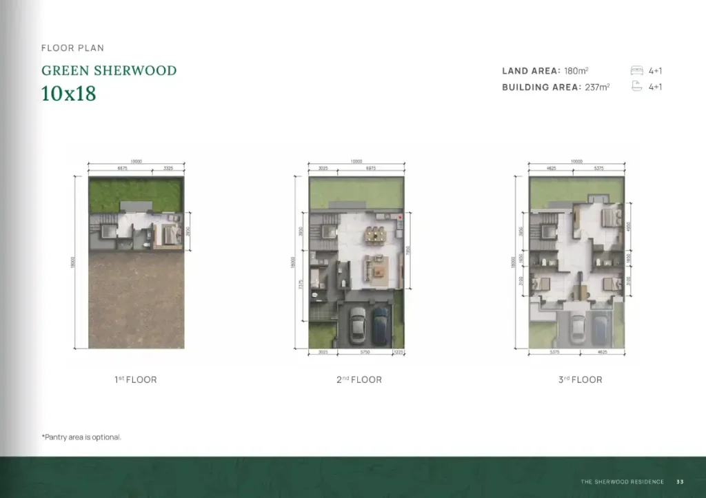 Denah Rumah The Sheerwood Residence Green TIpe 10x18