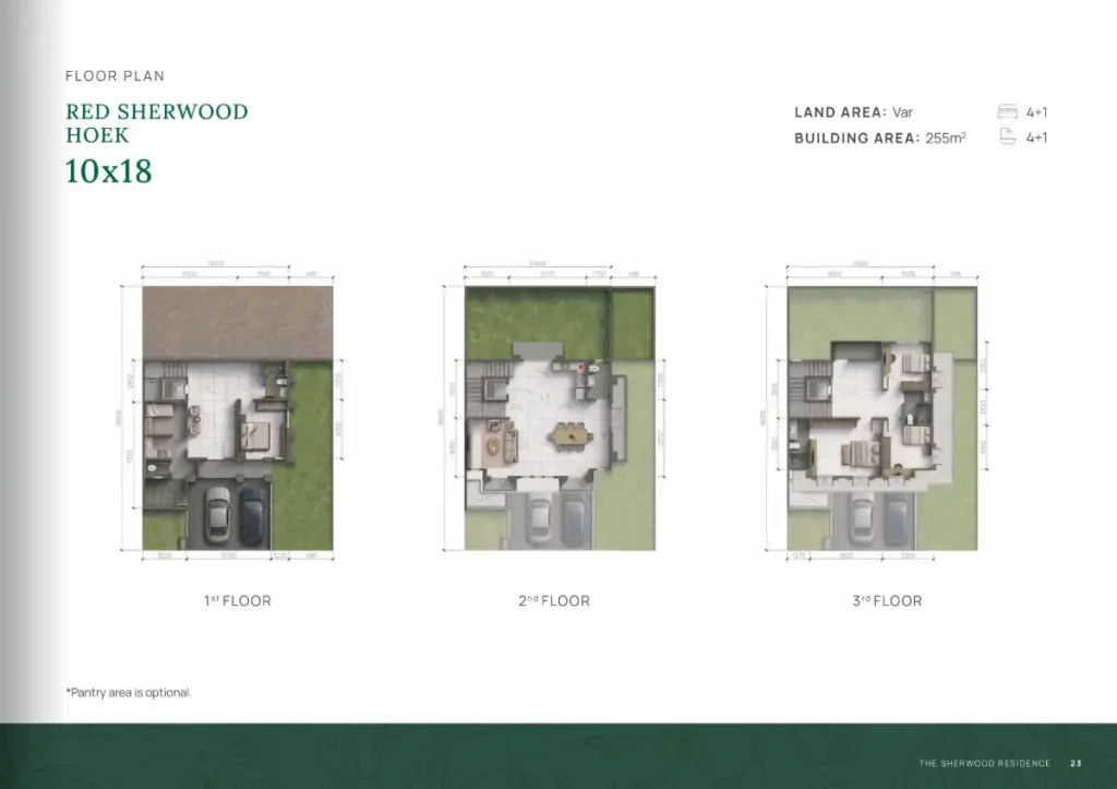 Denah Rumah The Sheerwood Residence Red TIpe 10x18 Hoek