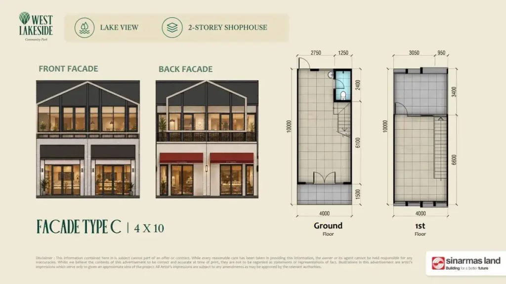 West Lakeside BSD Facade Lake View Denah Tipe C