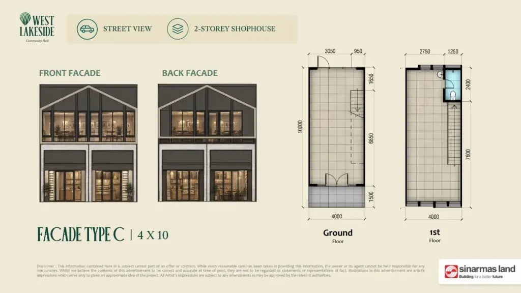 West Lakeside BSD Facade Street View Denah Tipe C