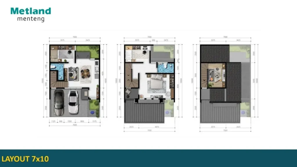 Denah RUmah Rumah Conifera Metland Menteng