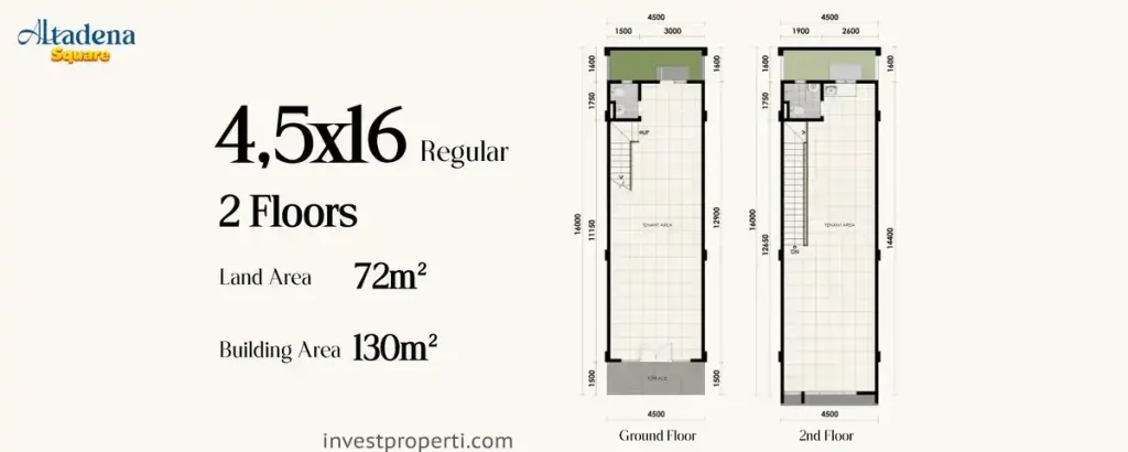Denah Altadena Square Paramount Serpong 4,5x16