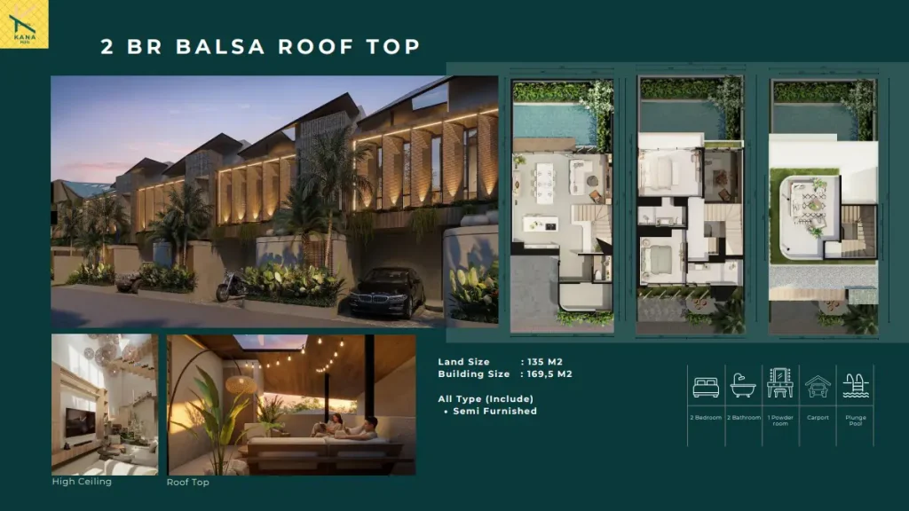 Kana Hills Jimbaran Bali Tipe 2 BR Balsa Rooftop