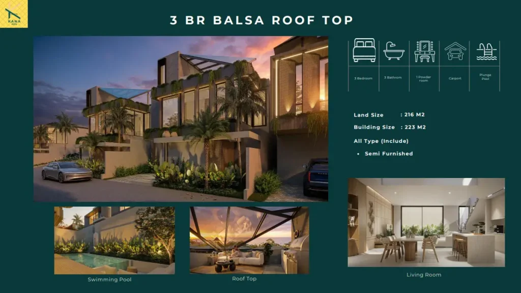 Kana Hills Jimbaran Bali Tipe 3 BR Balsa Rooftop