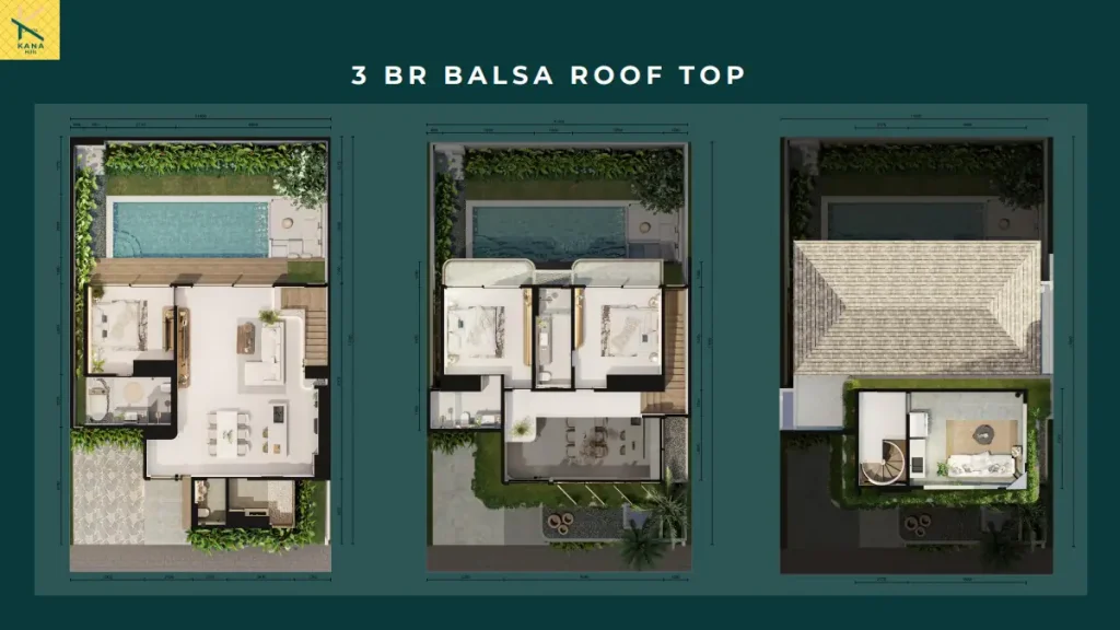 Kana Hills Jimbaran Bali Tipe 3 BR Balsa Rooftop Denah