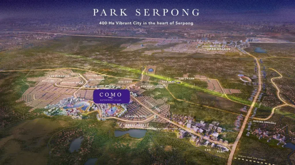Brentwood Villas Park Serpong Como-Master Plan Waterfront Villa Types
