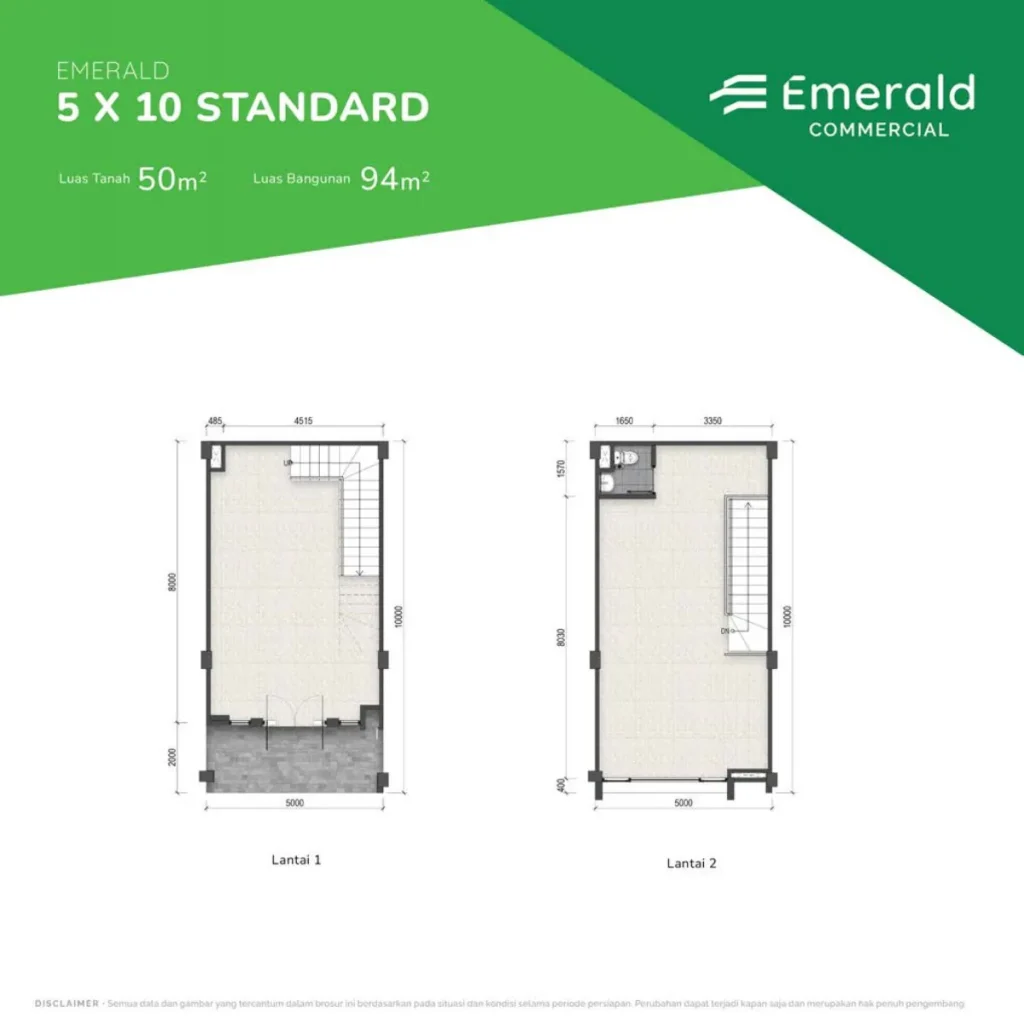 Emerald Commercial Summarecon Tangerang Denah Tipe 5x10 Std