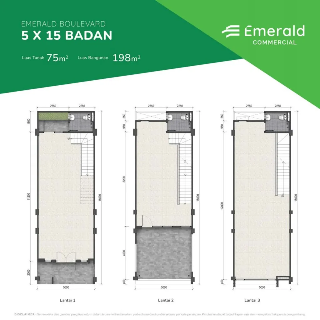 Emerald Commercial Summarecon Tangerang Denah Tipe 5x10 Bdn